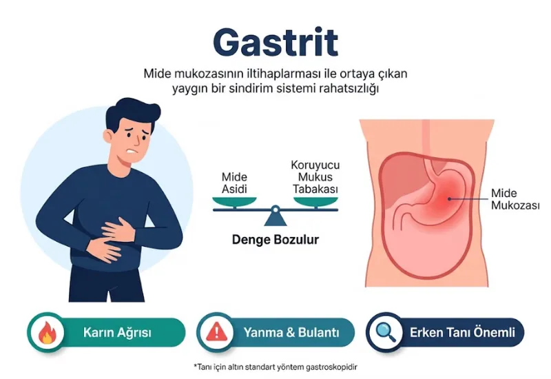Gastrit nedir mide mukozası iltihabı karın ağrısı