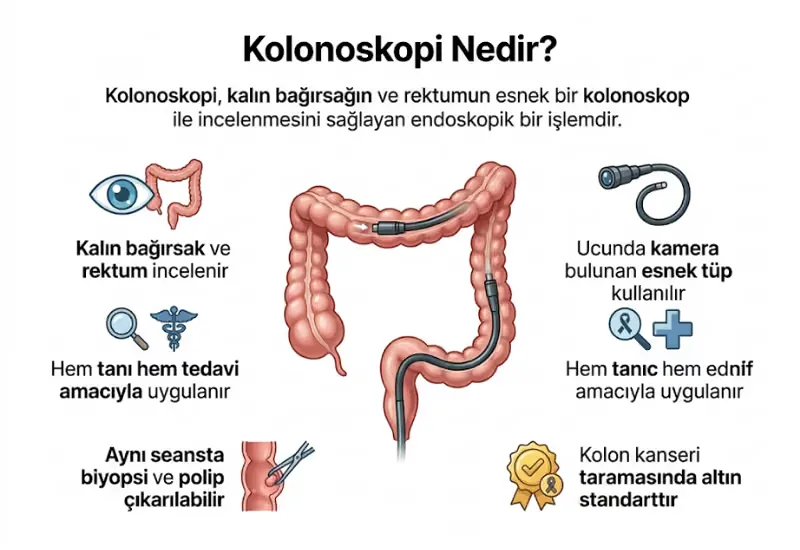Kolonoskopi nedir infografiği