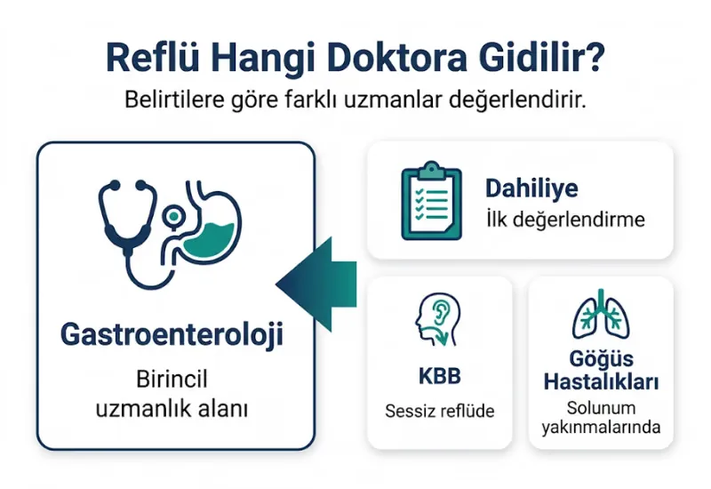Reflü hangi doktora gidilir infografiği