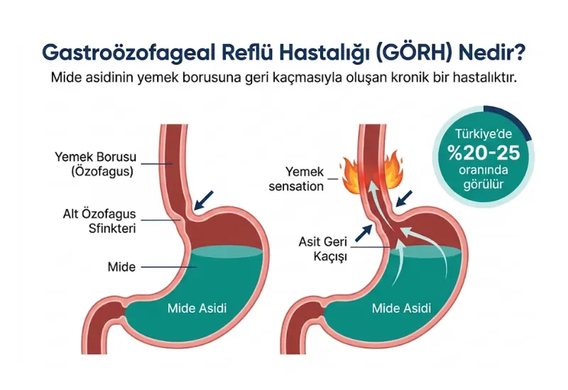 Gastroözofageal reflü hastalığı nedir infografiği