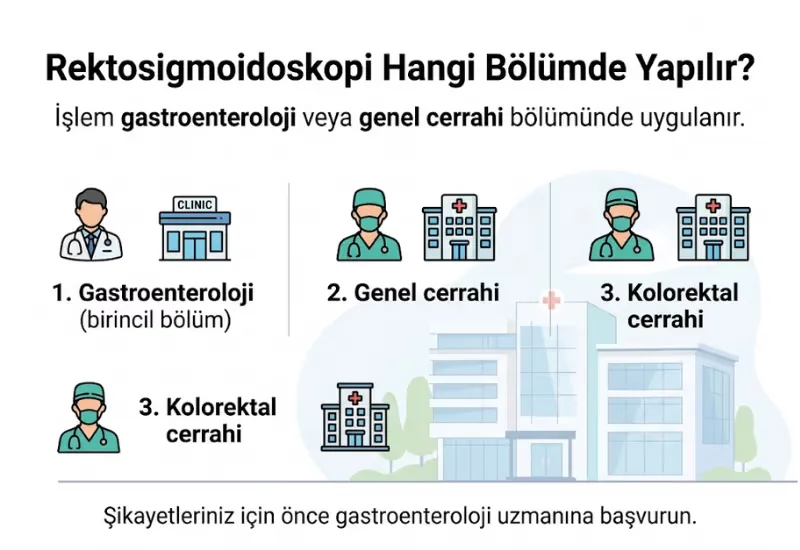 Rektosigmoidoskopi hangi bölümde yapılır infografiği