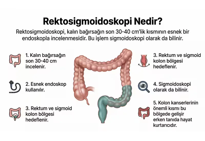 Rektosigmoidoskopi nedir infografiği